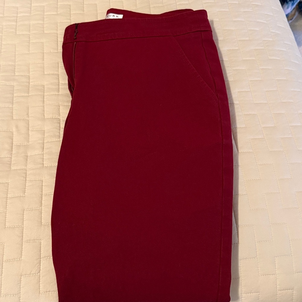 Trina Turk Straight-Leg jeans in Deep Wine. Size 8.